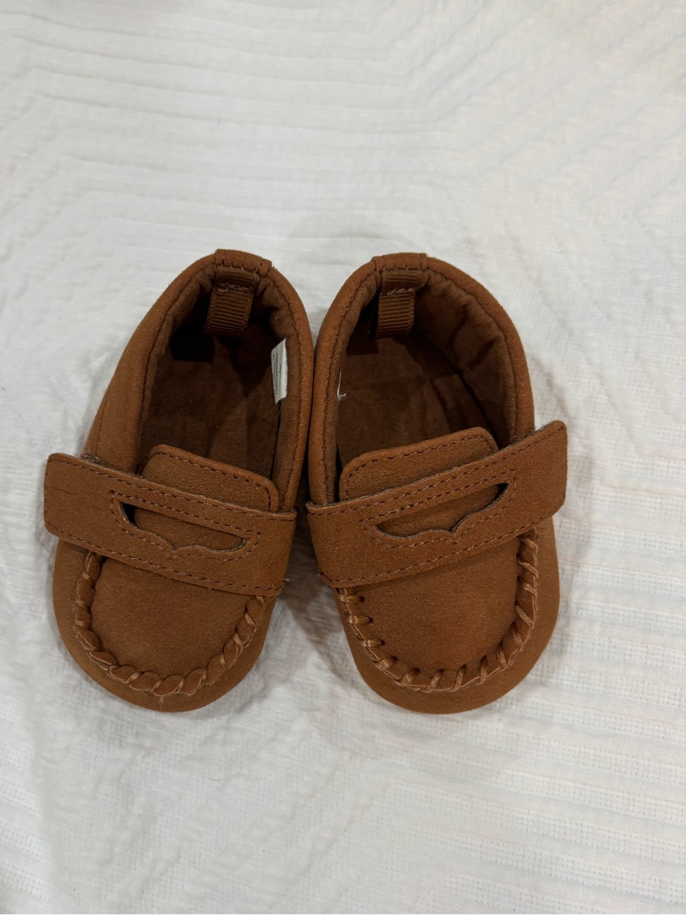 Toddler Suede-Style Brown Moccasin Slip-Ons